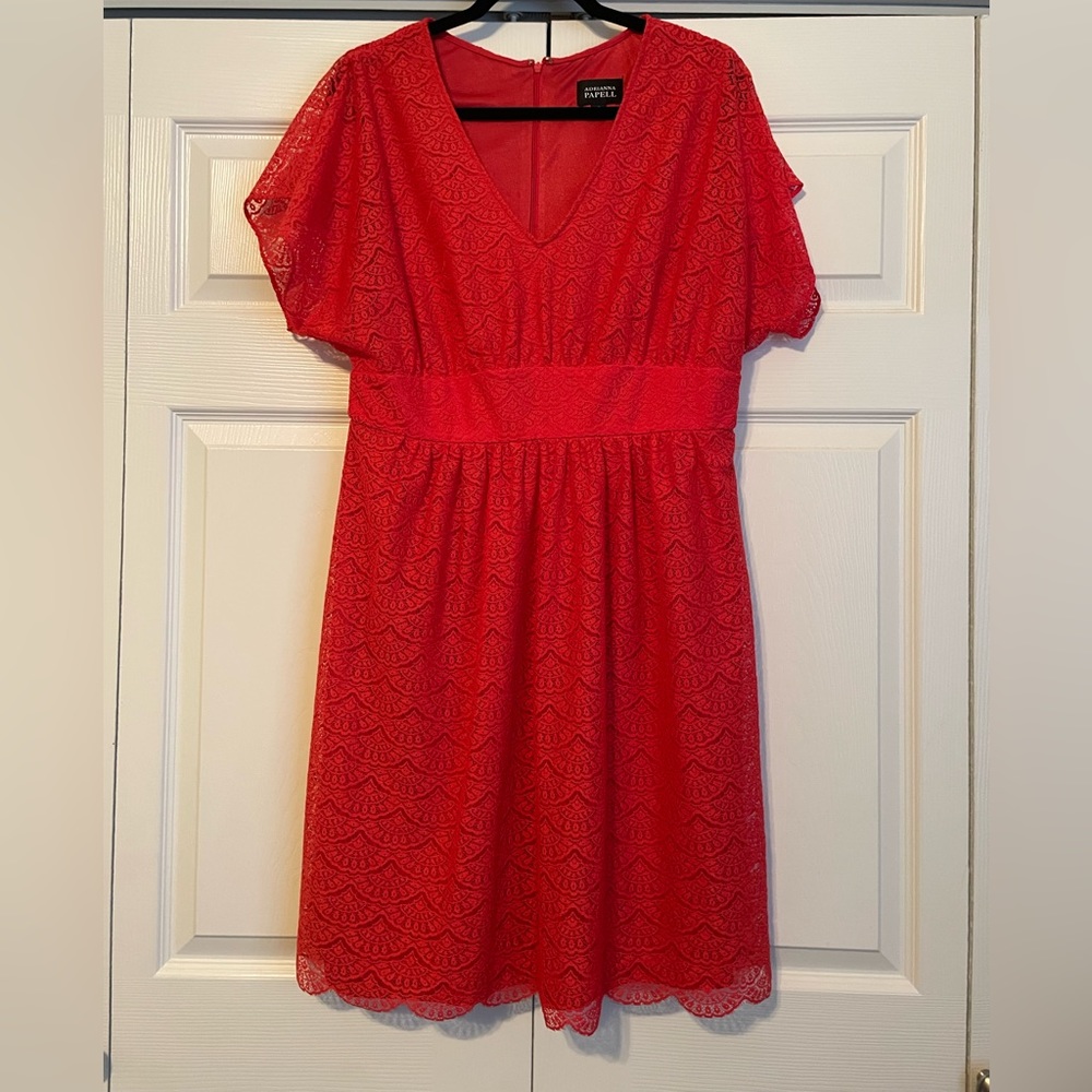 Adrianna Papell womens lace dress size 16